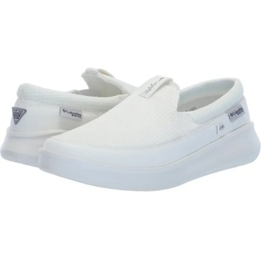 NIB Columbia Women’s Boatside Breathe PFG Slip-On Sea Salt/Cloud Grey, Size 8W